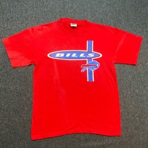 Santee Gold Vintage NFL Mens L Red Buffalo Bills Graphic Shirt Short Sleeve Tee